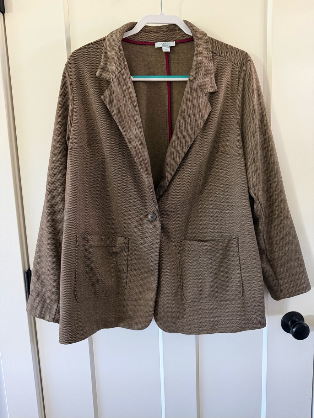 Classic Brown Women’s Single-Button Blazer Jacket Size 1x